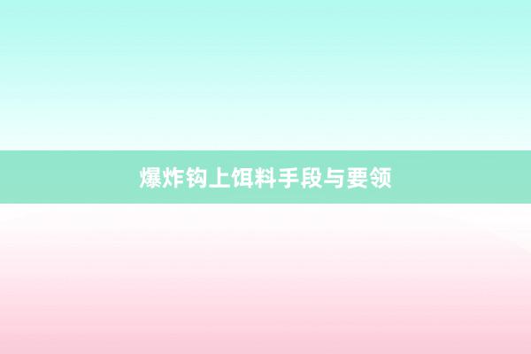 爆炸钩上饵料手段与要领